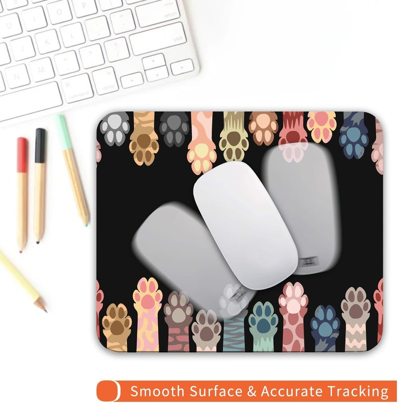 Armanza Square Mouse Pad Cute Cat Claw,Personalized Premium-Textured Custom Mouse Mat Design,Washable Mousepad Cloth,Non-Slip Rubber Base Computer Mouse Pads for Wireless Mouse - Image 4